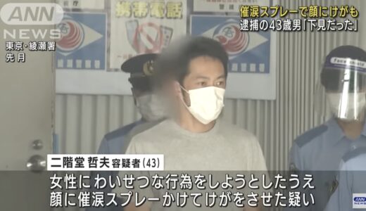 二階堂哲夫容疑者の顔画像｜会社はどこ？足立区のアパートで女性の顔に催涙スプレーをかけて逮捕